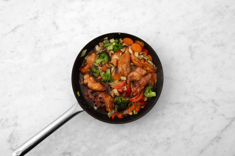 Finish veggies and chicken