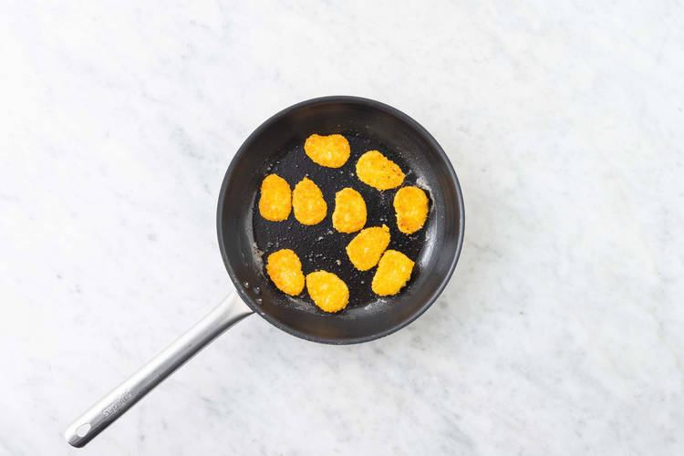 Vegan nuggets bakken 