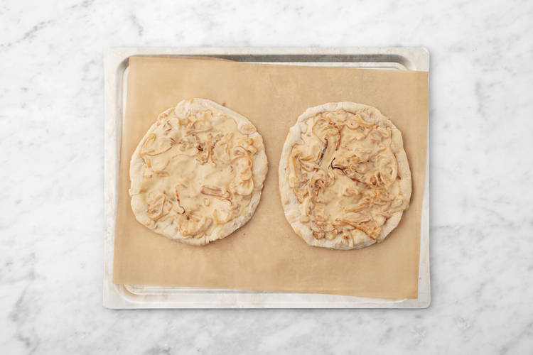 Assemble and bake flatbreads