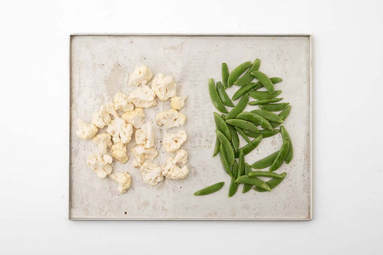 Roast Cauliflower & Snap Peas