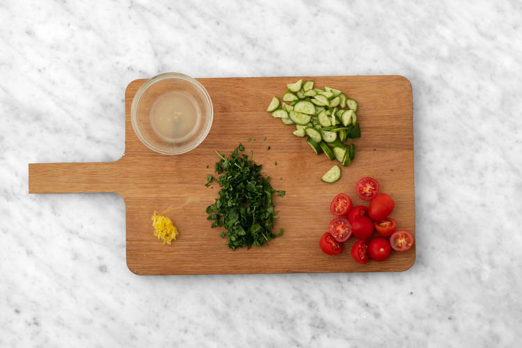 Cook pilaf and finish prep