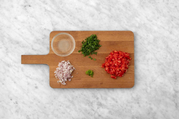 Roast potatoes and prep