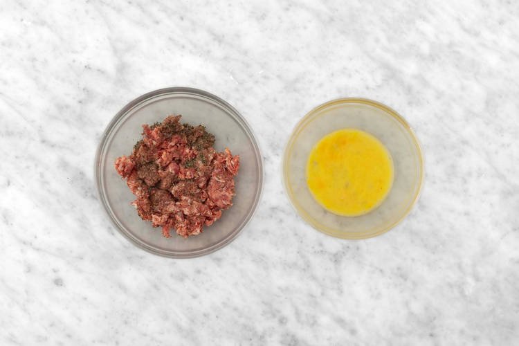 Make sausage filling and prep