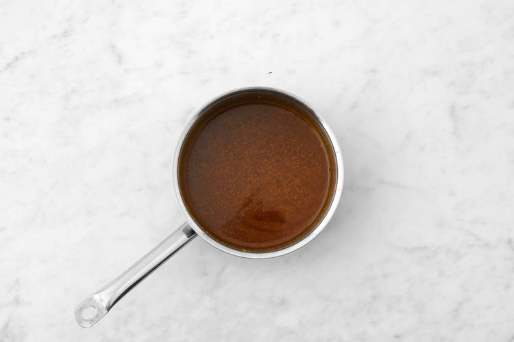 Make honey-mustard gravy