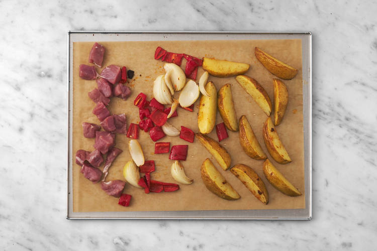 Schweinefilet dazugeben