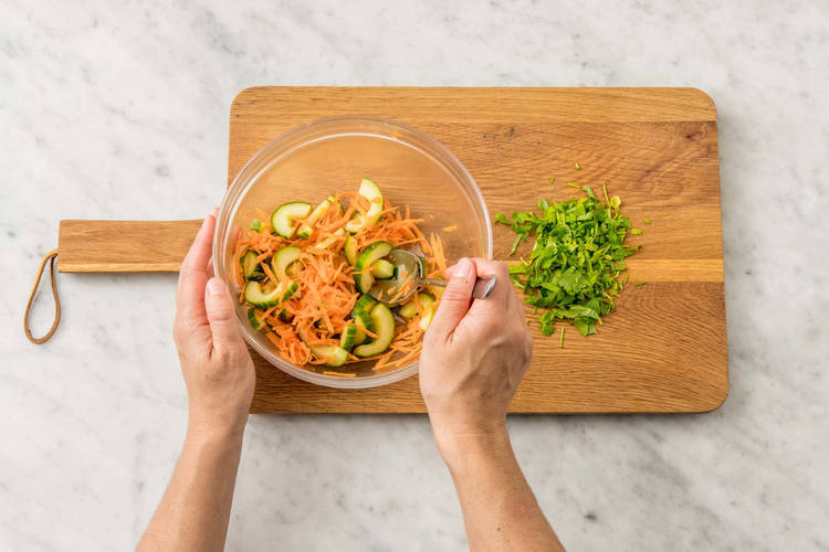 Préparer la salade fraîche