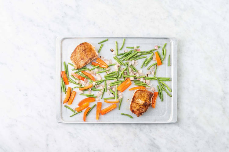 Roast pork and veggies