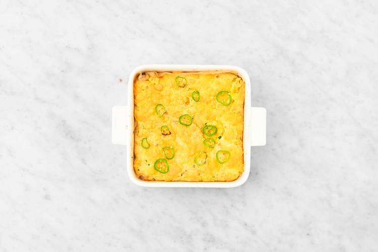 Finish cornbread batter and bake