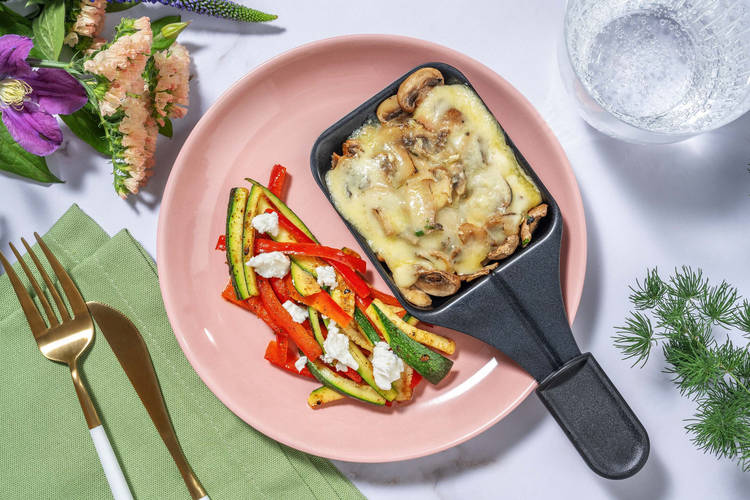 Gegrilde groenten met feta en raclettekaas
