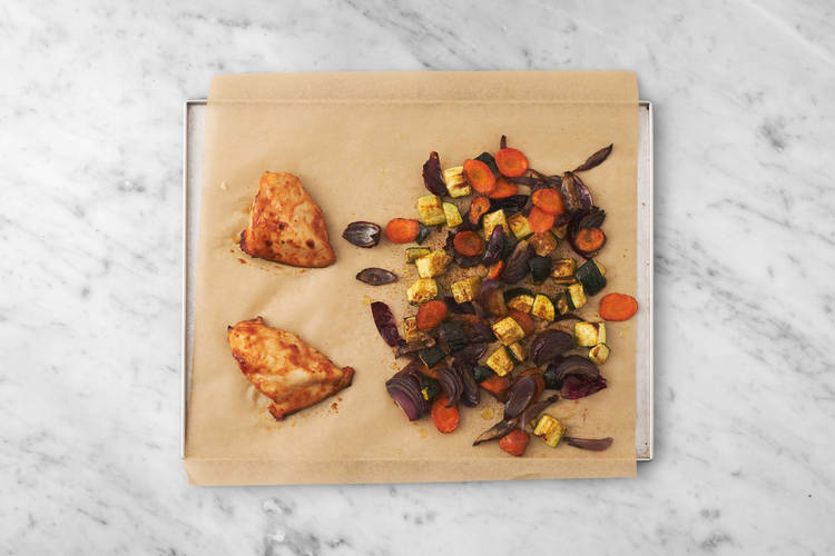 Ovnsbak kylling og grønnsaker