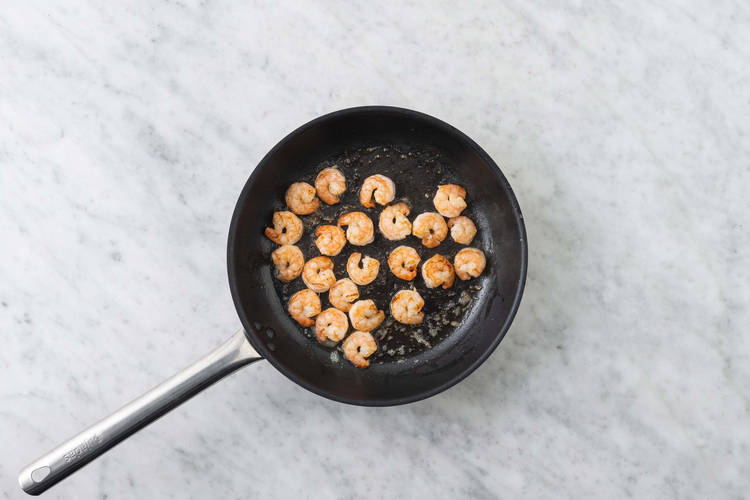 Cook shrimp and salmon