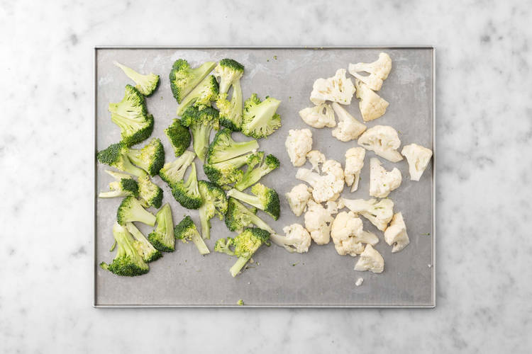 Prep broccoli and cauliflower