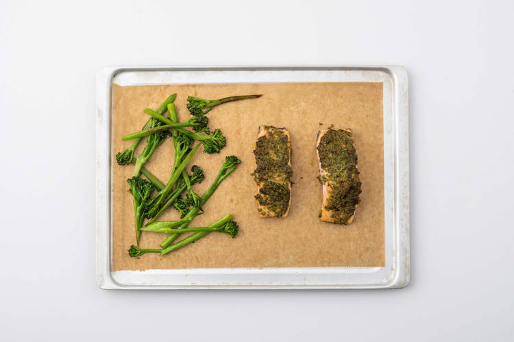 Bake the Salmon and Broccoli