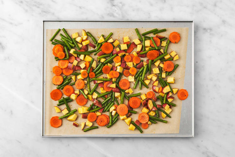 Commencer la préparation et assaisonner les légumes