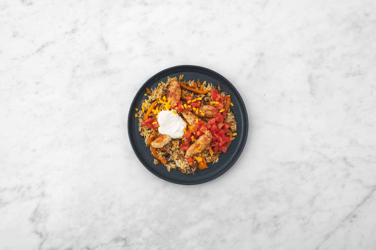 Assembler le riz style fajita