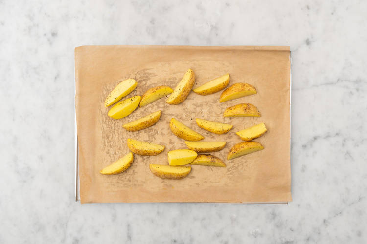 Roast potato wedges