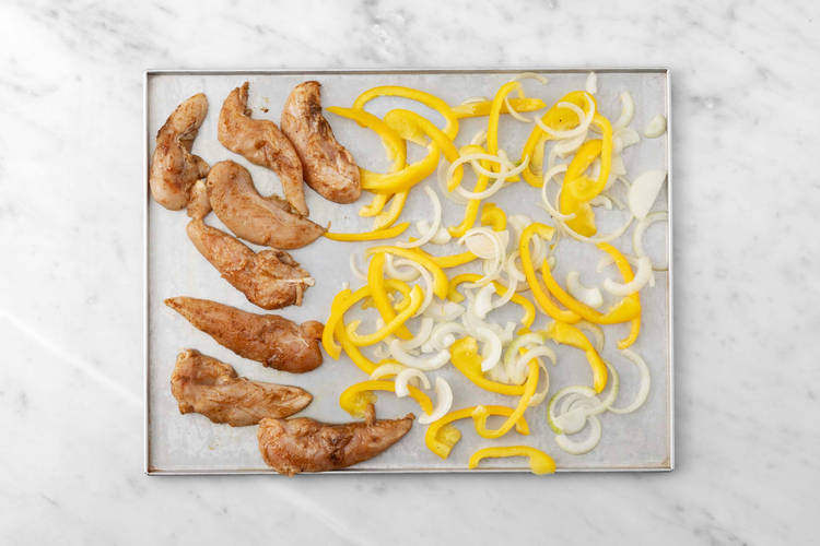 Bake veggies and tofu