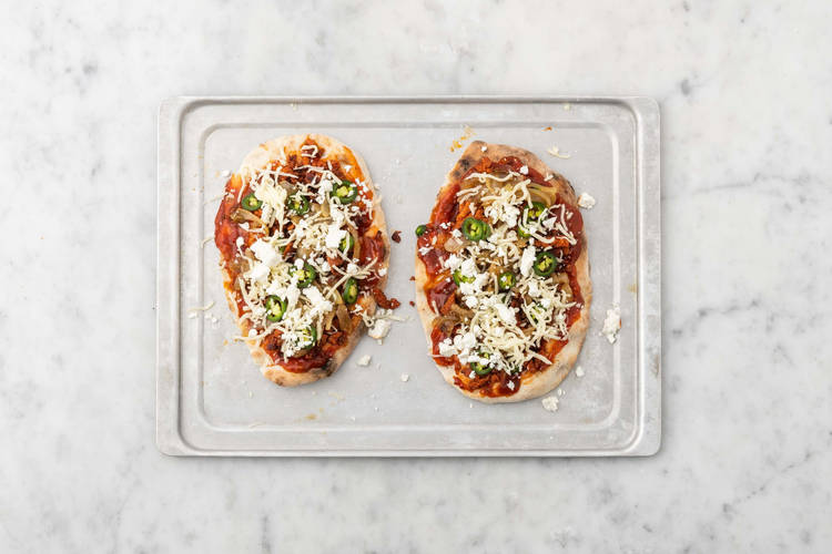 Assemble and bake flatbreads