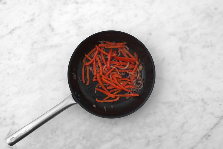 Fry the steak strips