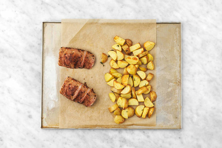 Roast pork and potatoes