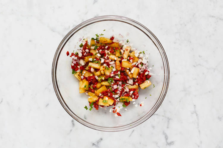 Char pineapples and make salsa