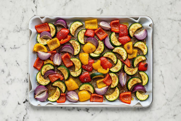 Prep and roast veggies