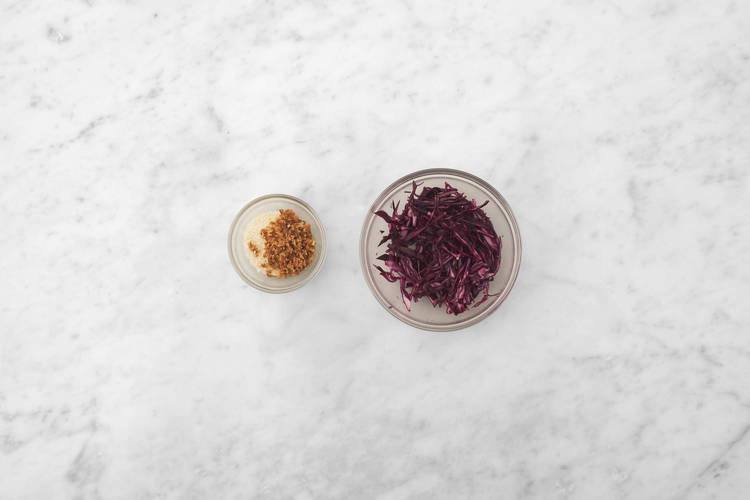 Marinate cabbage and prep