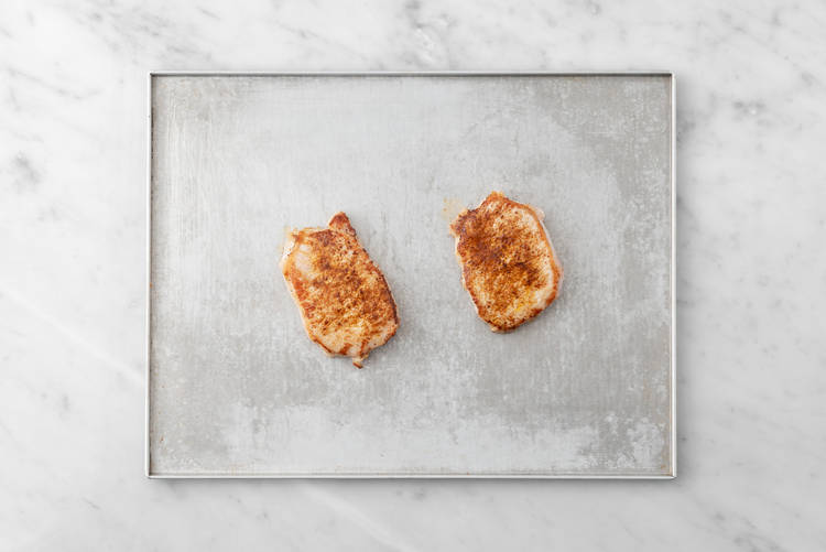 Sear and roast pork chops