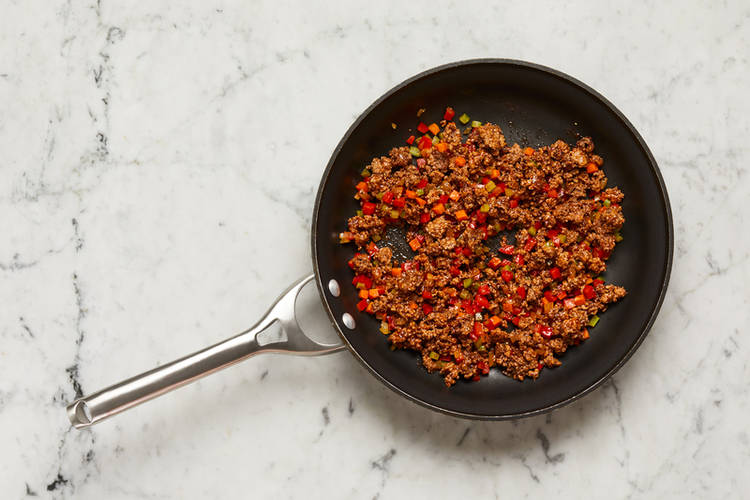 Cook beef and pork mix