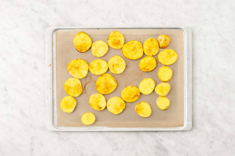 Cut and roast potatoes