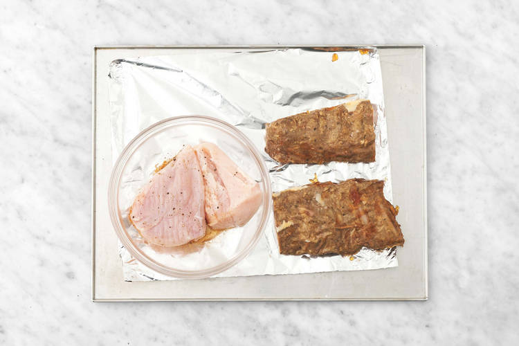 Prep ribs and chicken