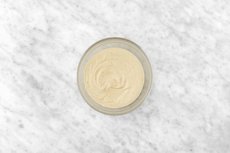 Make hummus dressing
