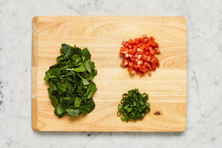 Finish prep and marinate tomatoes