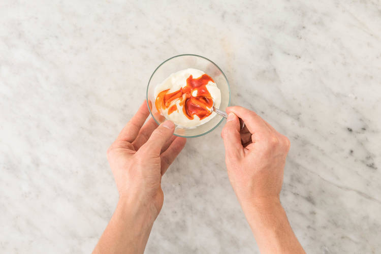 Finish tofu and sriacha mayo