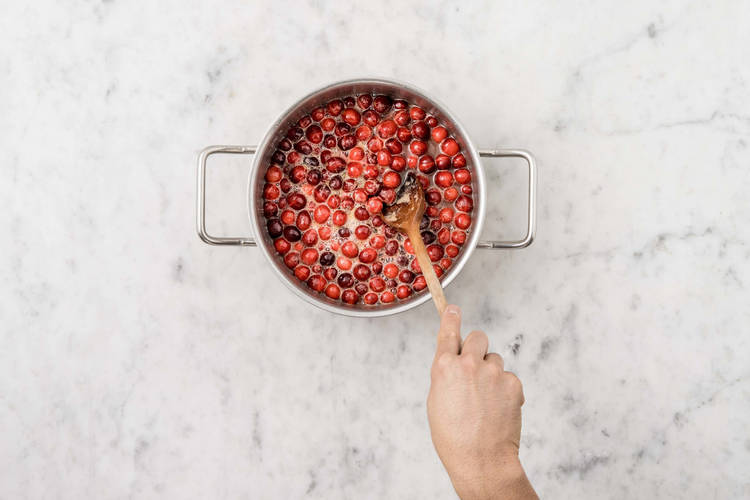 Cook cranberry sauce