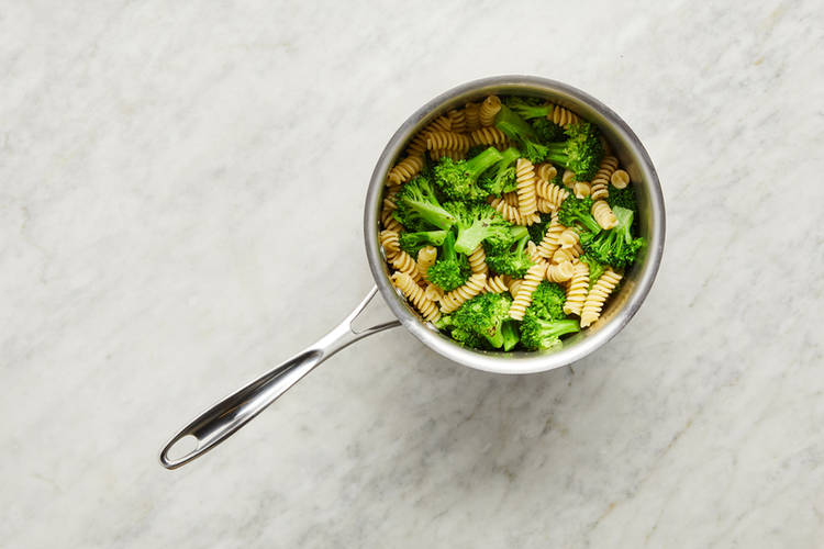 Finish pasta and broccoli