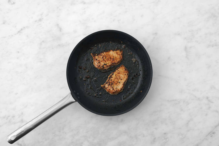 Sear pork chops