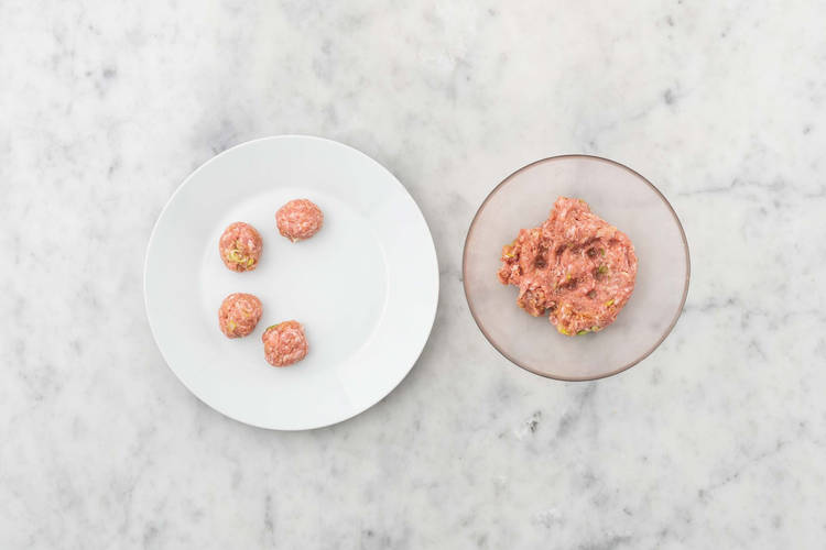 Form plant-based ground protein meatballs