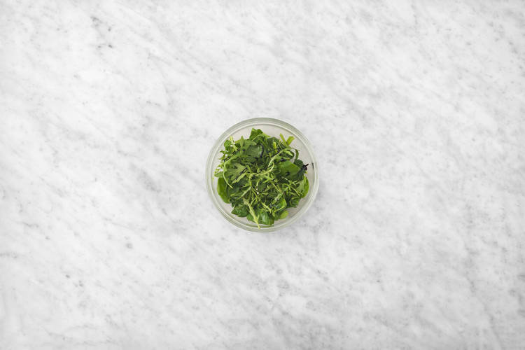 Dress arugula and spinach