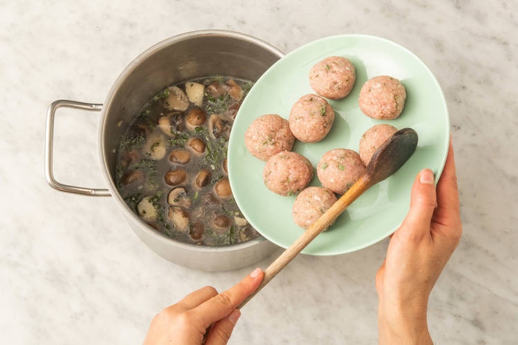 COOK MEATBALLS & FINISH STEW