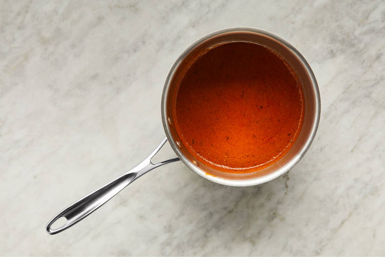 Make sauce and roast salmon