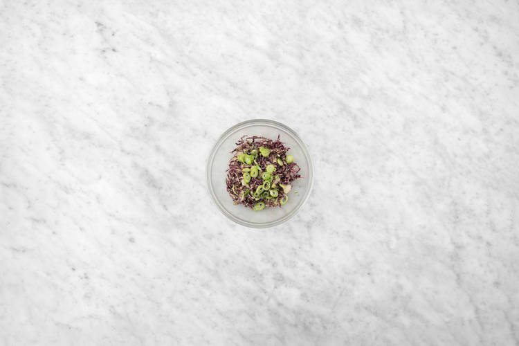 Cook bacon and make slaw