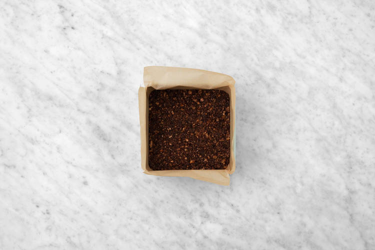 Bake chocolate-coconut crust