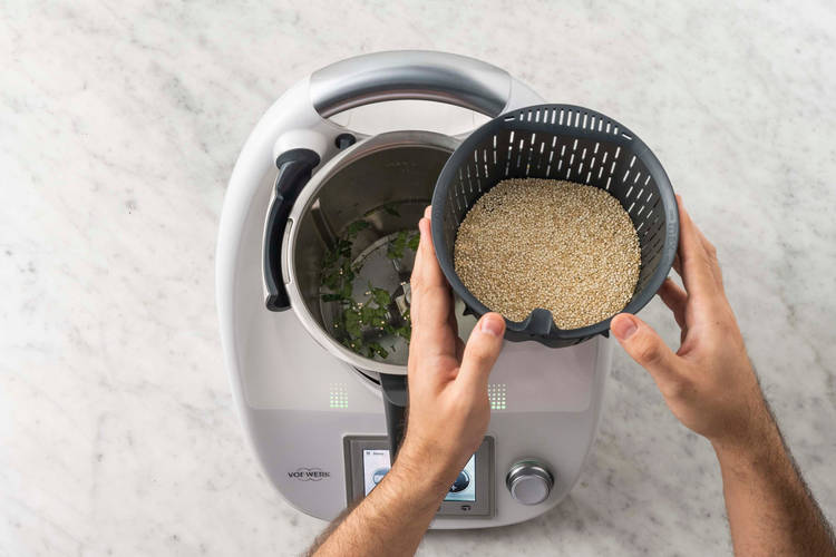 Zerkleinern & Quinoa garen