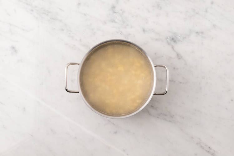 Cook cavatappi and prep