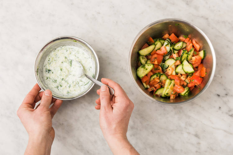4 MAKE SALAD AND TZATZIKI