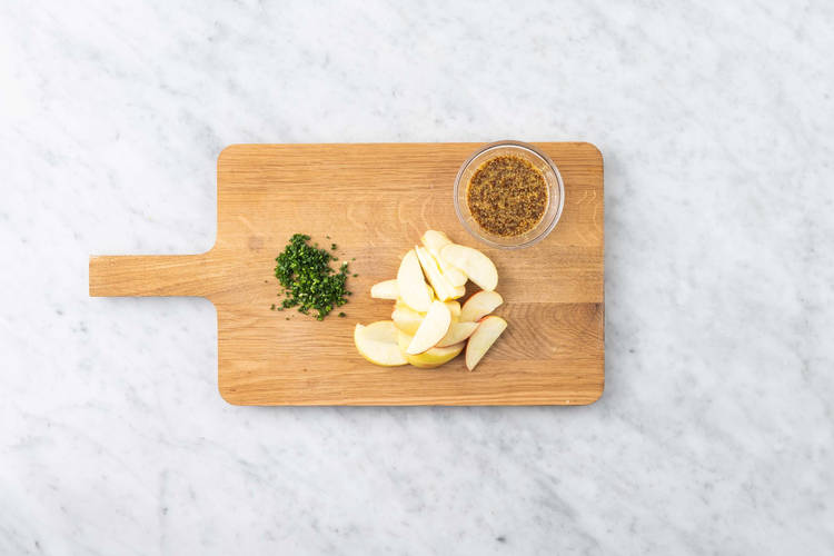 Prep and make maple-mustard glaze