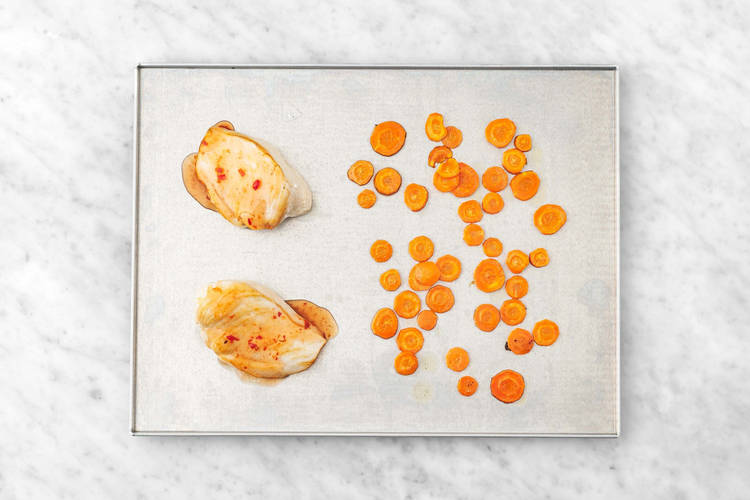 Roast carrots and tofu