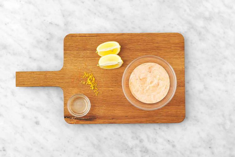 Make creamy cocktail sauce