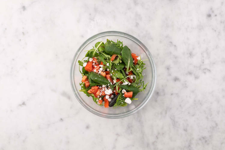 Finish flatbreads and make salad